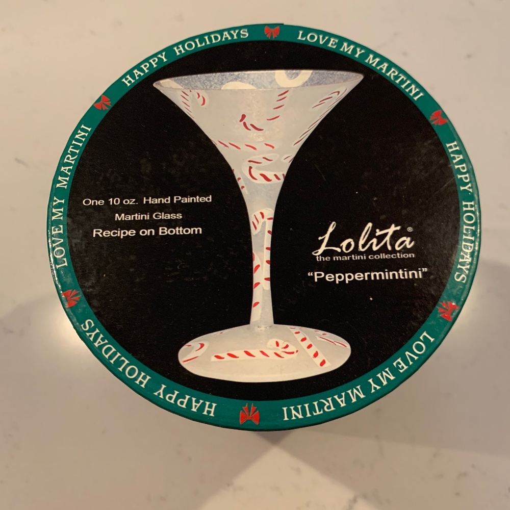 Lolita “Peppermintini” Martini Glass NIB